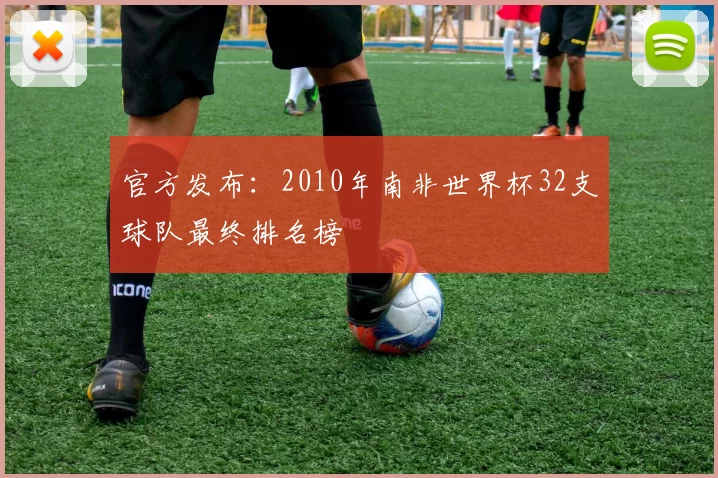官方发布:2010年南非世界杯32支球队最终排名榜