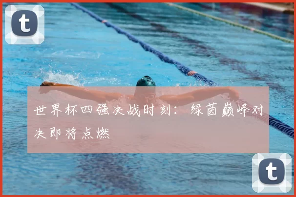 世界杯四强决战时刻：绿茵巅峰对决即将点燃
